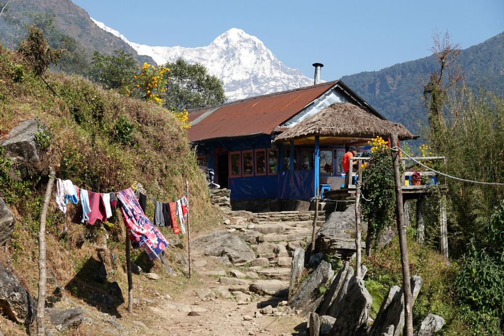 Première vue de l'Annapurna Sud